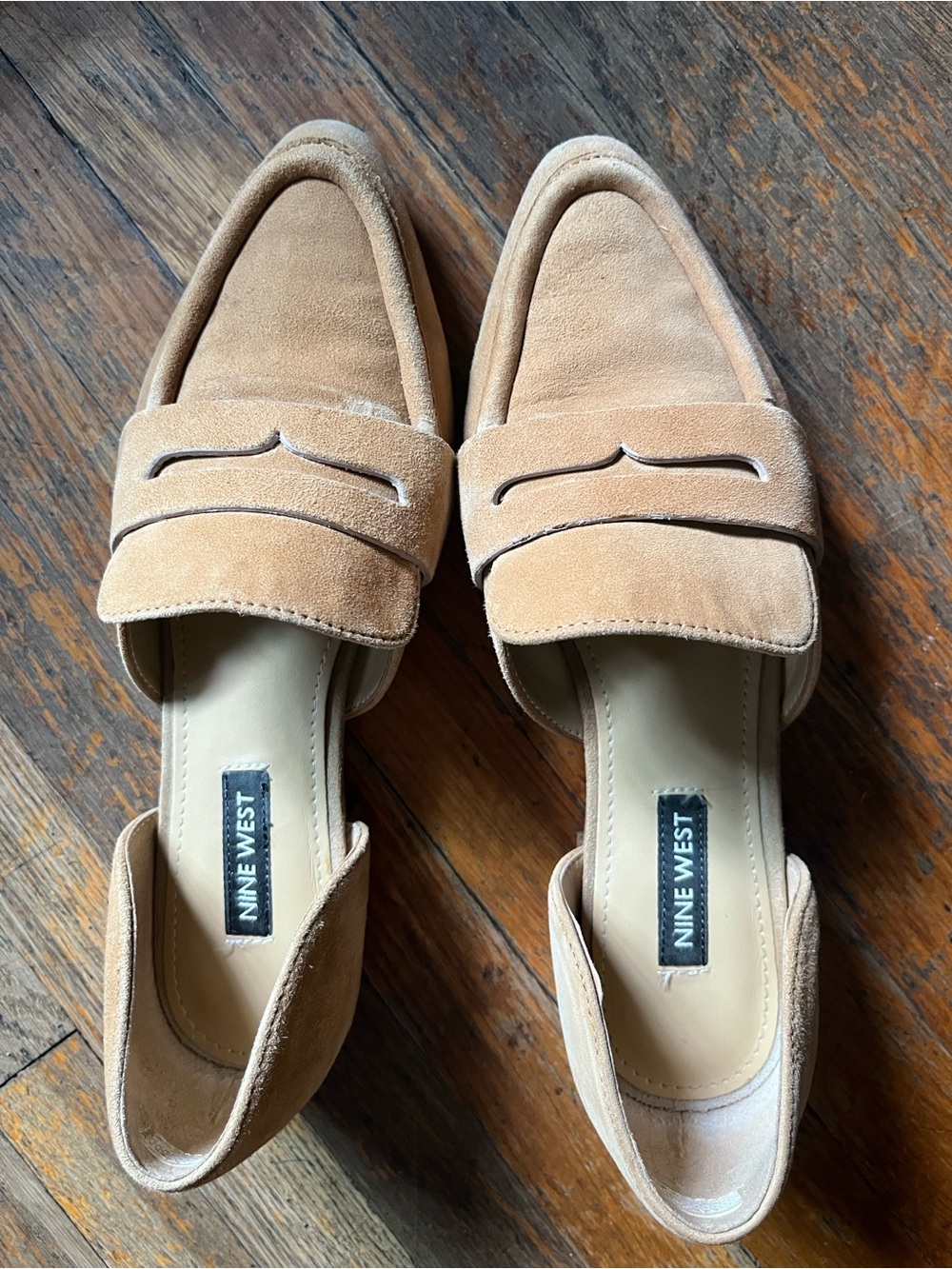 Nine West Tan Suede Slip-On Loafers